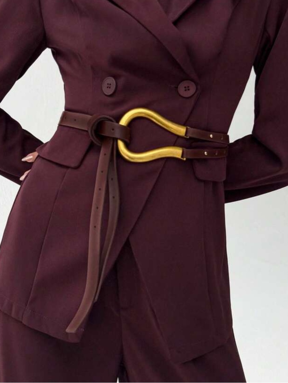 Gold buckle belt S1420